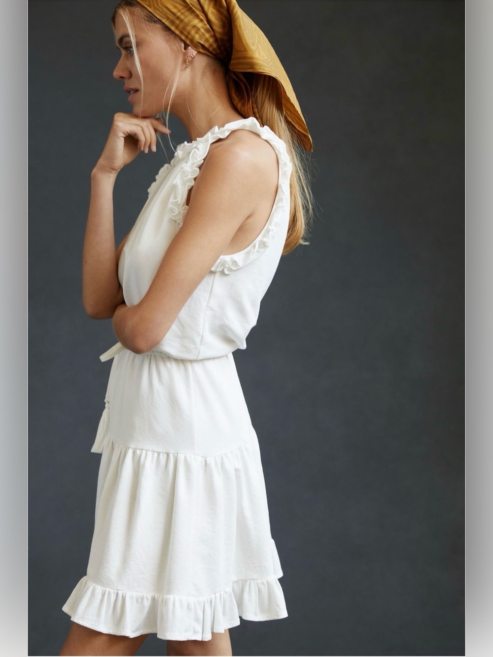 Anthropologie Sundays Ruffled Halter Mini Dress